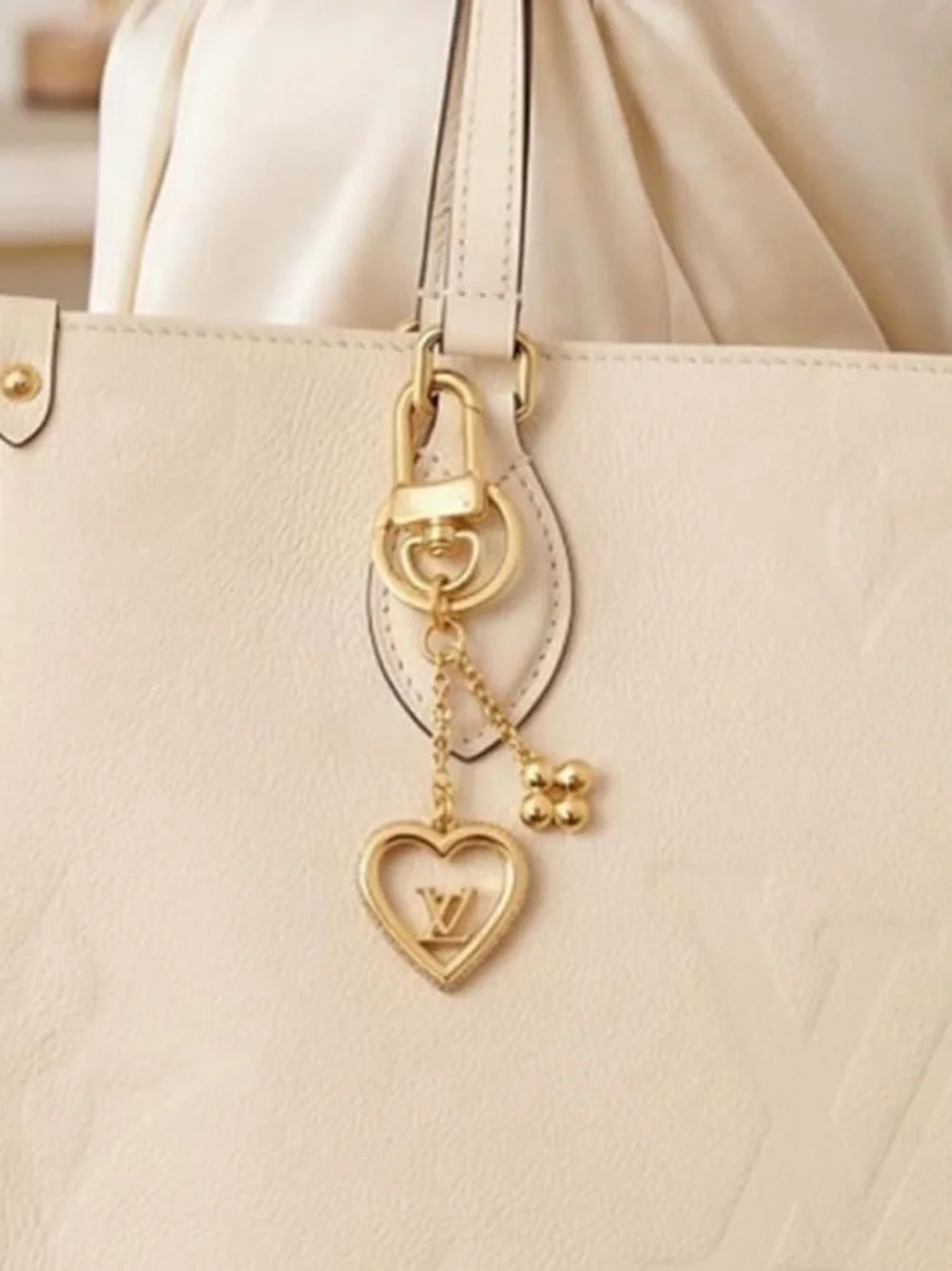 Louis Vuitton Heart Logo Keyring Charm